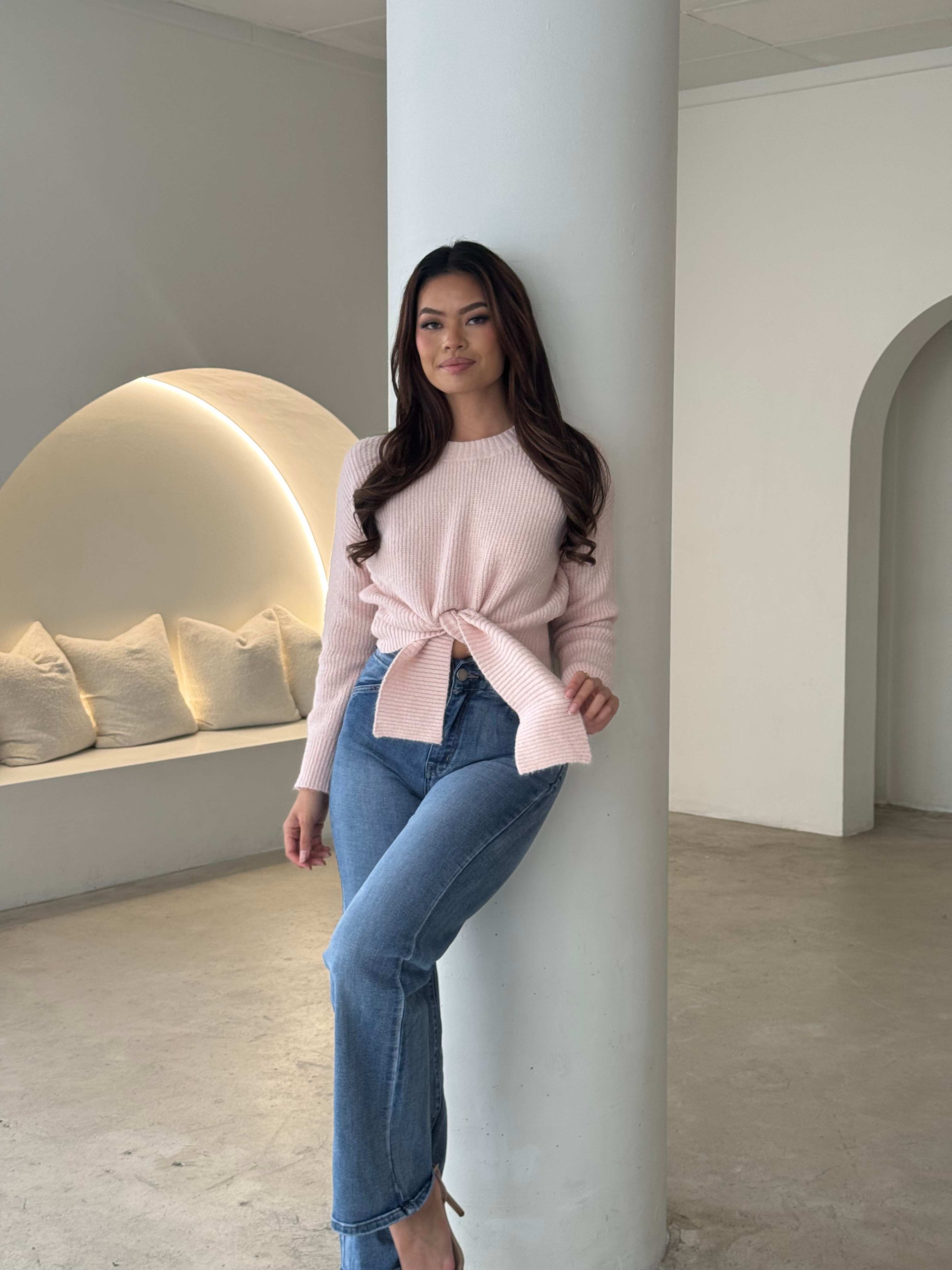 Elegant Knit Tie-Front Sweater