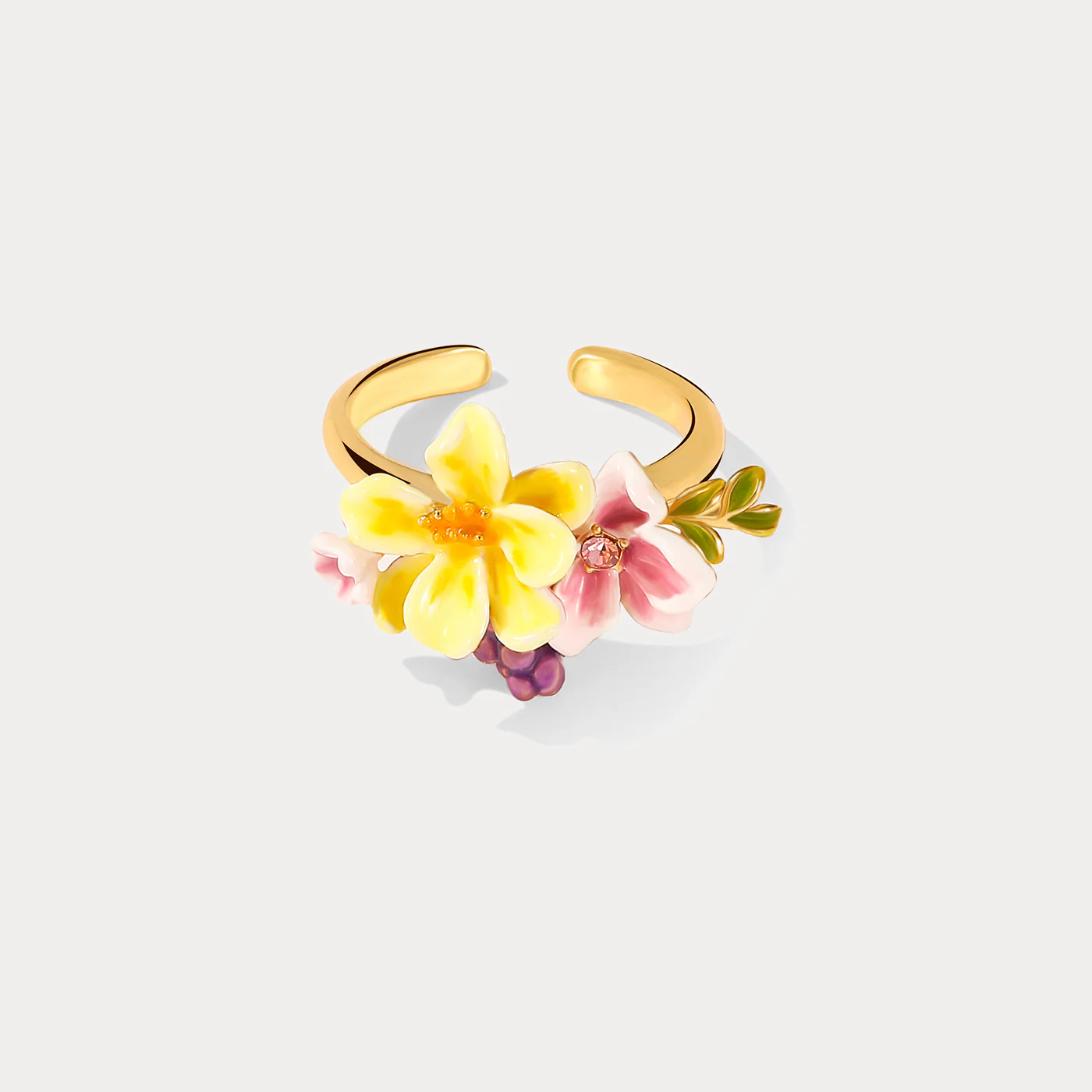 Vibrant Floral Adjustable Ring