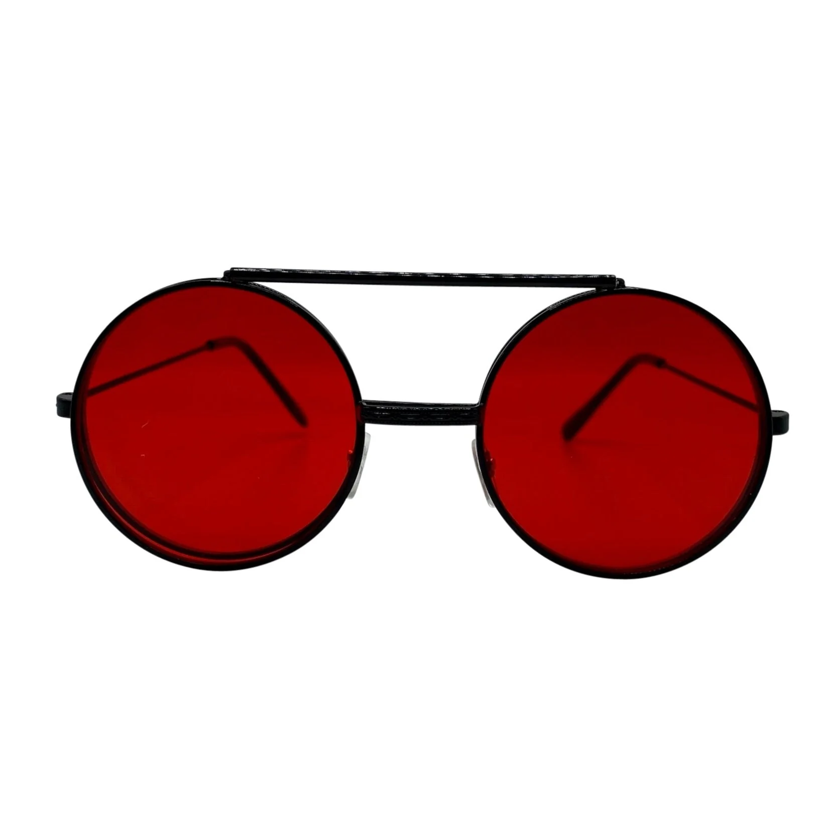 Retro Round Red-Lens Sunglasses