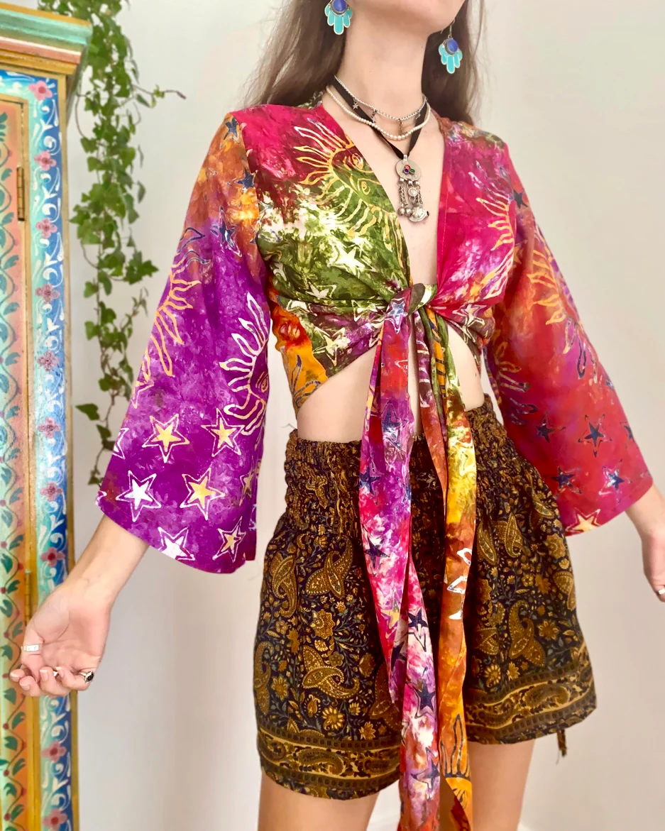 Vibrant Bohemian Tie-Dye Blouse