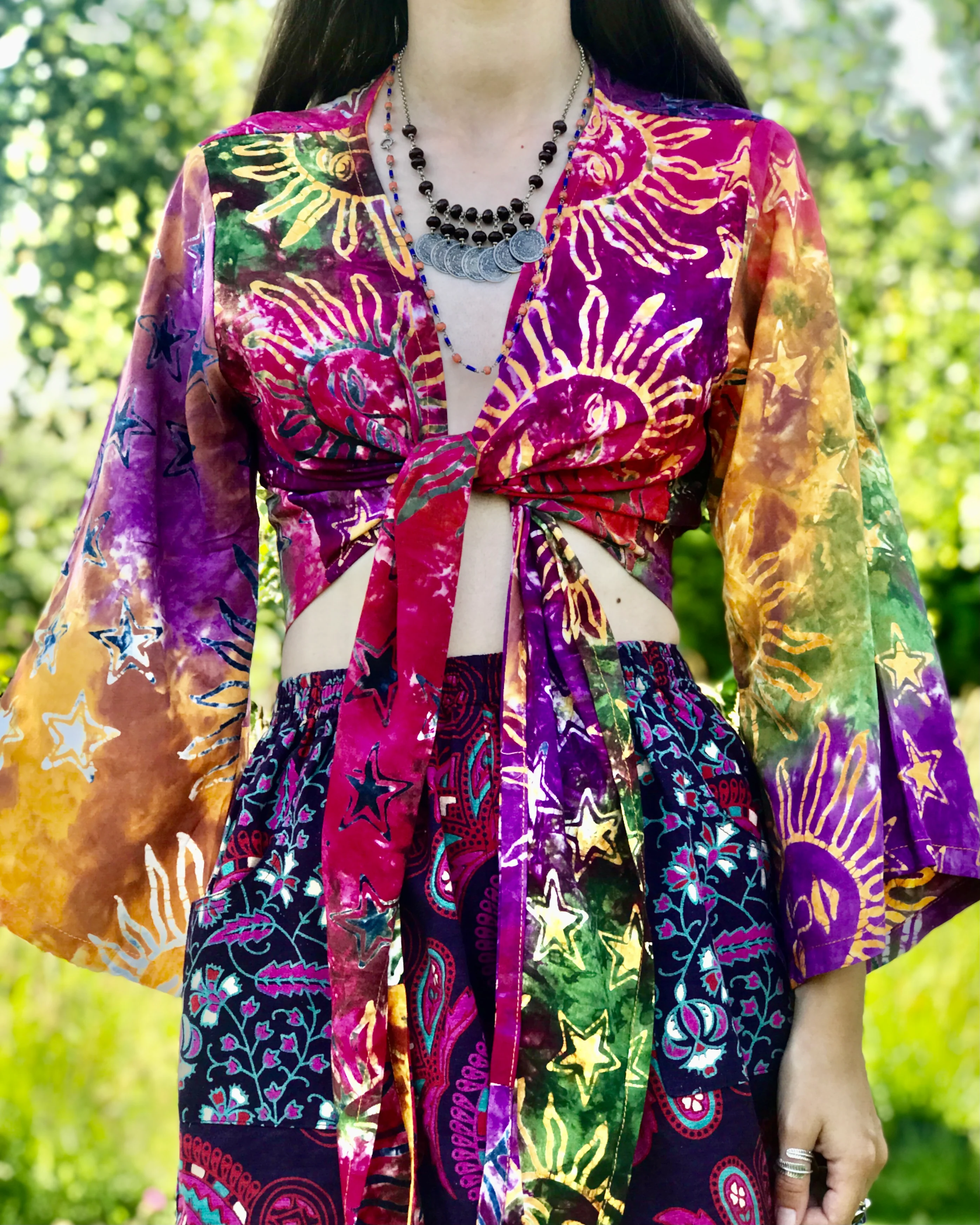 Vibrant Bohemian Tie-Dye Blouse