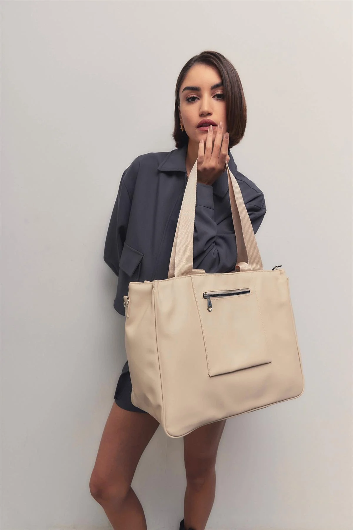 Stylish Beige Tote Bag
