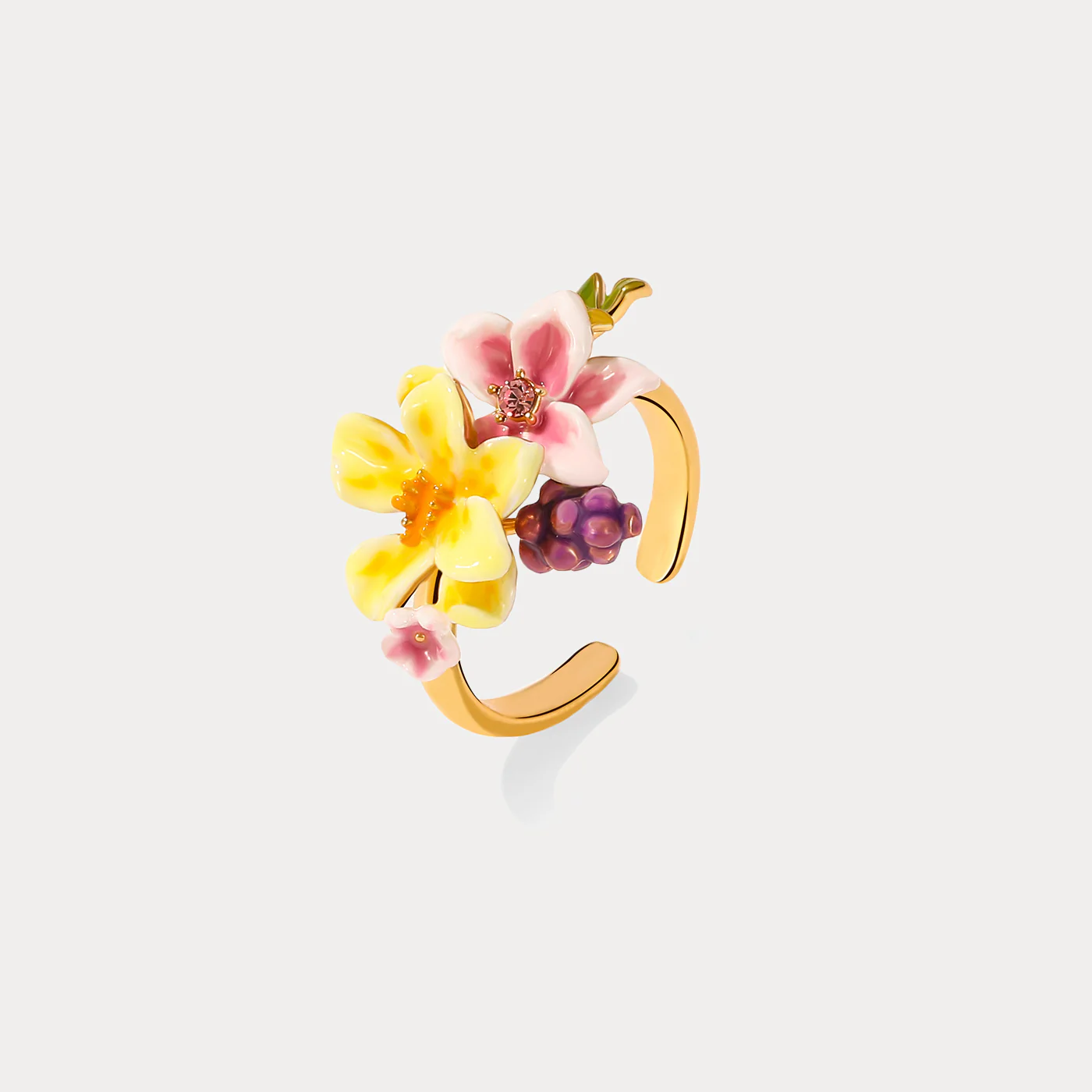 Vibrant Floral Adjustable Ring