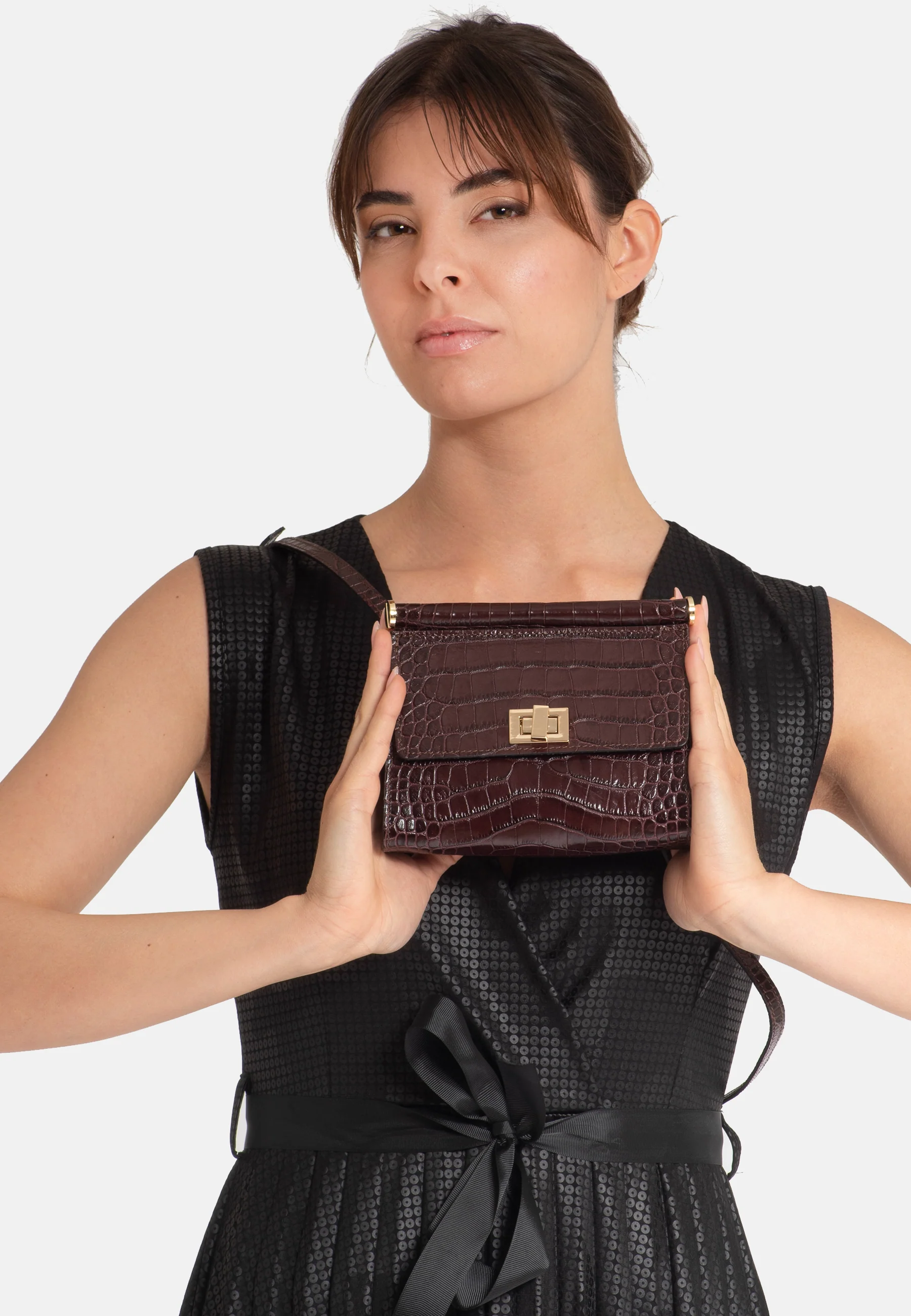 Chic Crocodile Pattern Shoulder Bag
